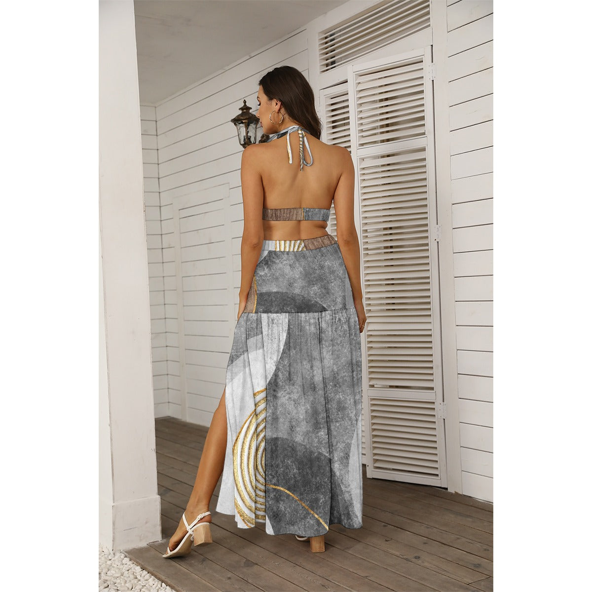 All-Over Print Women's Tie Back Wrap Dress