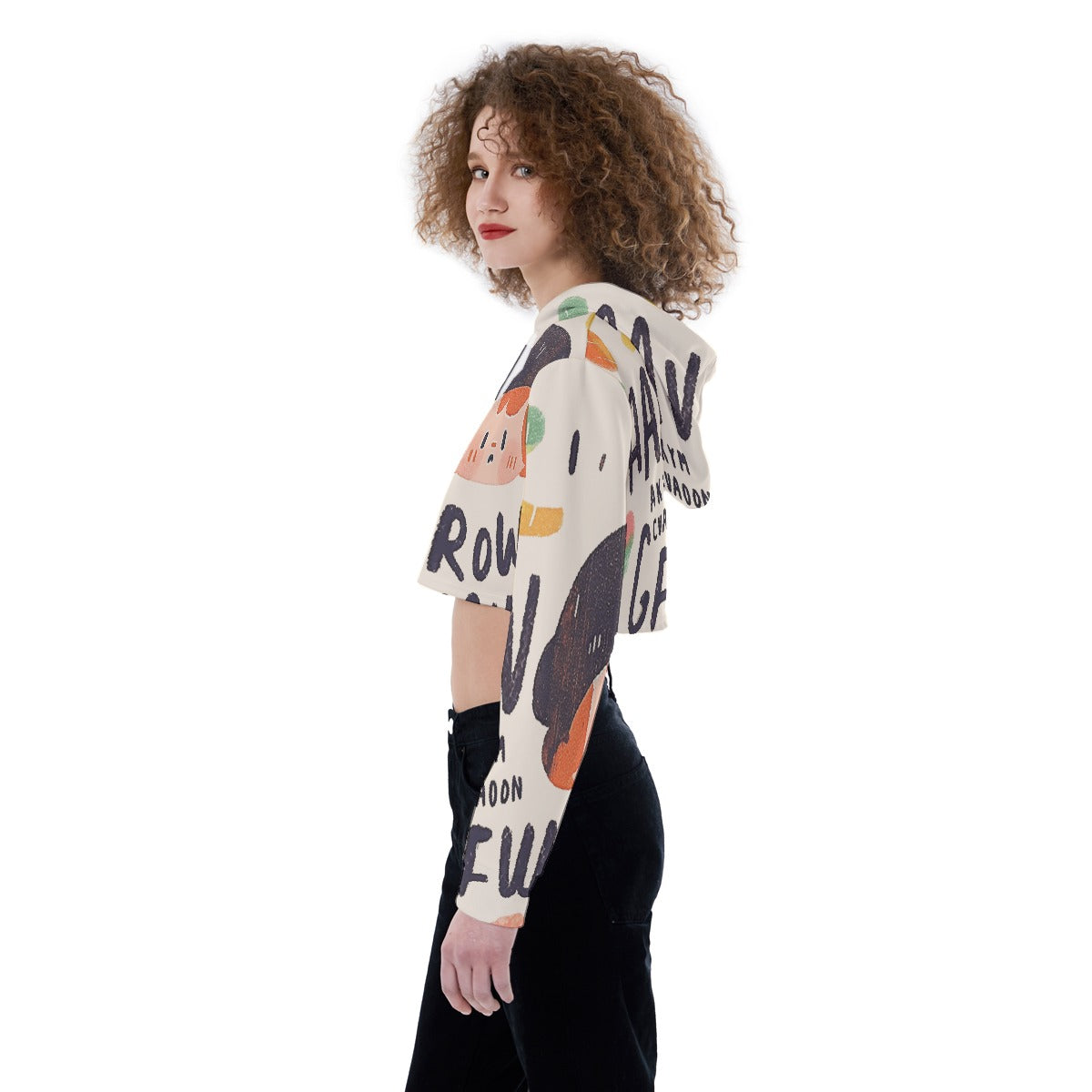 All-Over Print Women's Crop Top Hoodie