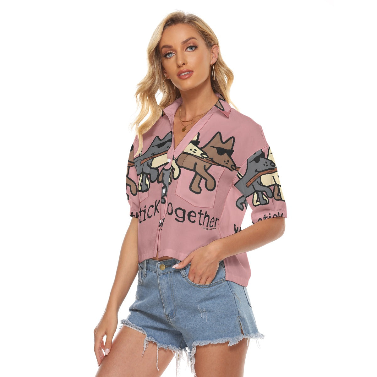 All-Over Print Women's V-neck Shirts