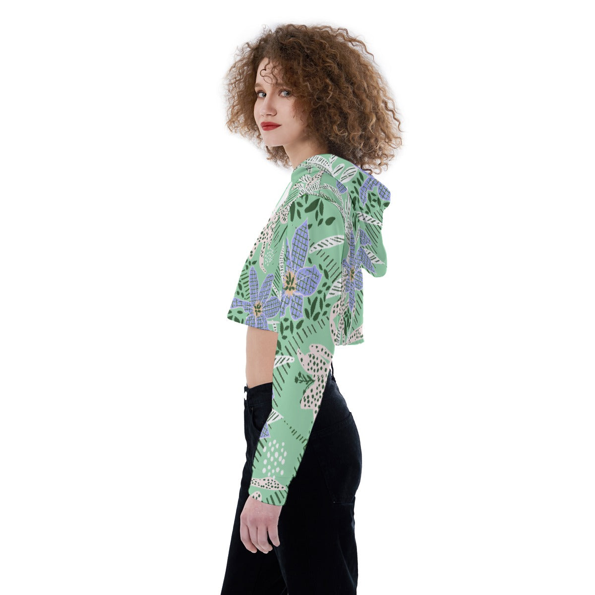 All-Over Print Women's Crop Top Hoodie