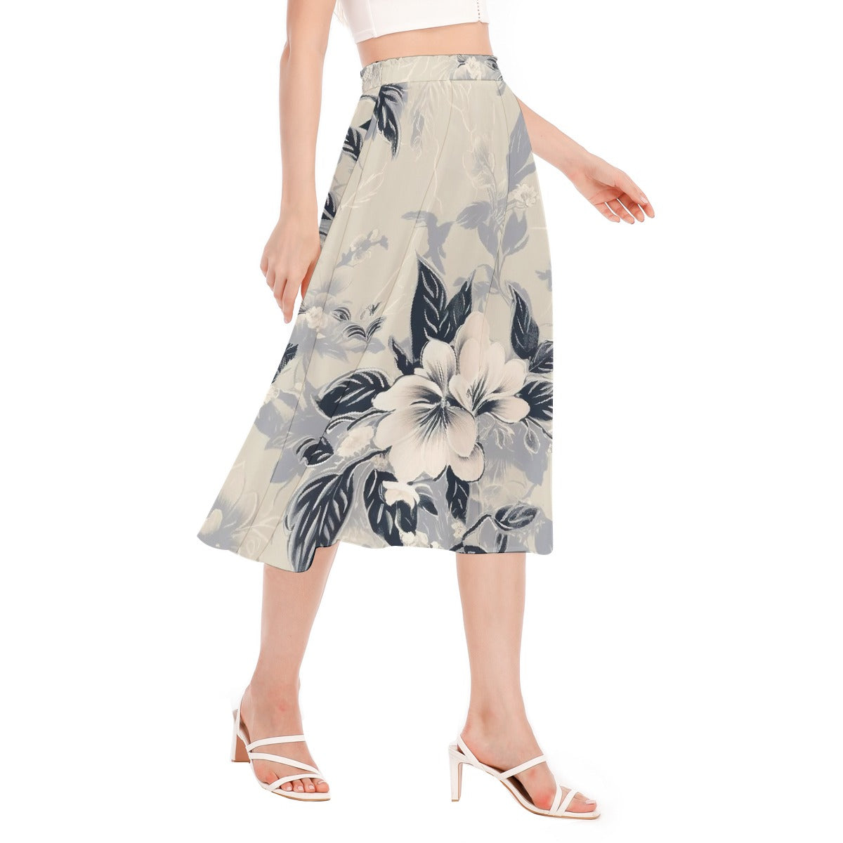 All-Over Print Women's Long Section Chiffon Skirt