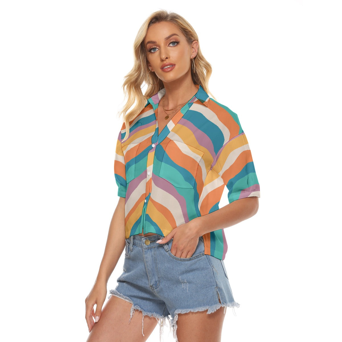 All-Over Print Women's V-neck Shirts