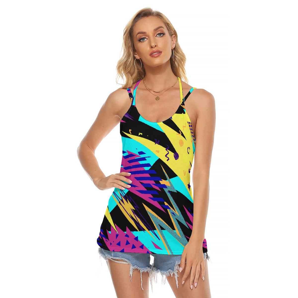 All-Over Print Women's Halter Top With Backless
