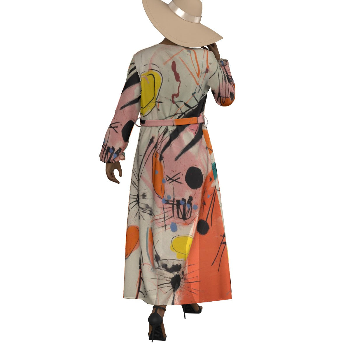 All-Over Print Women's Lace-up Chiffon Robe