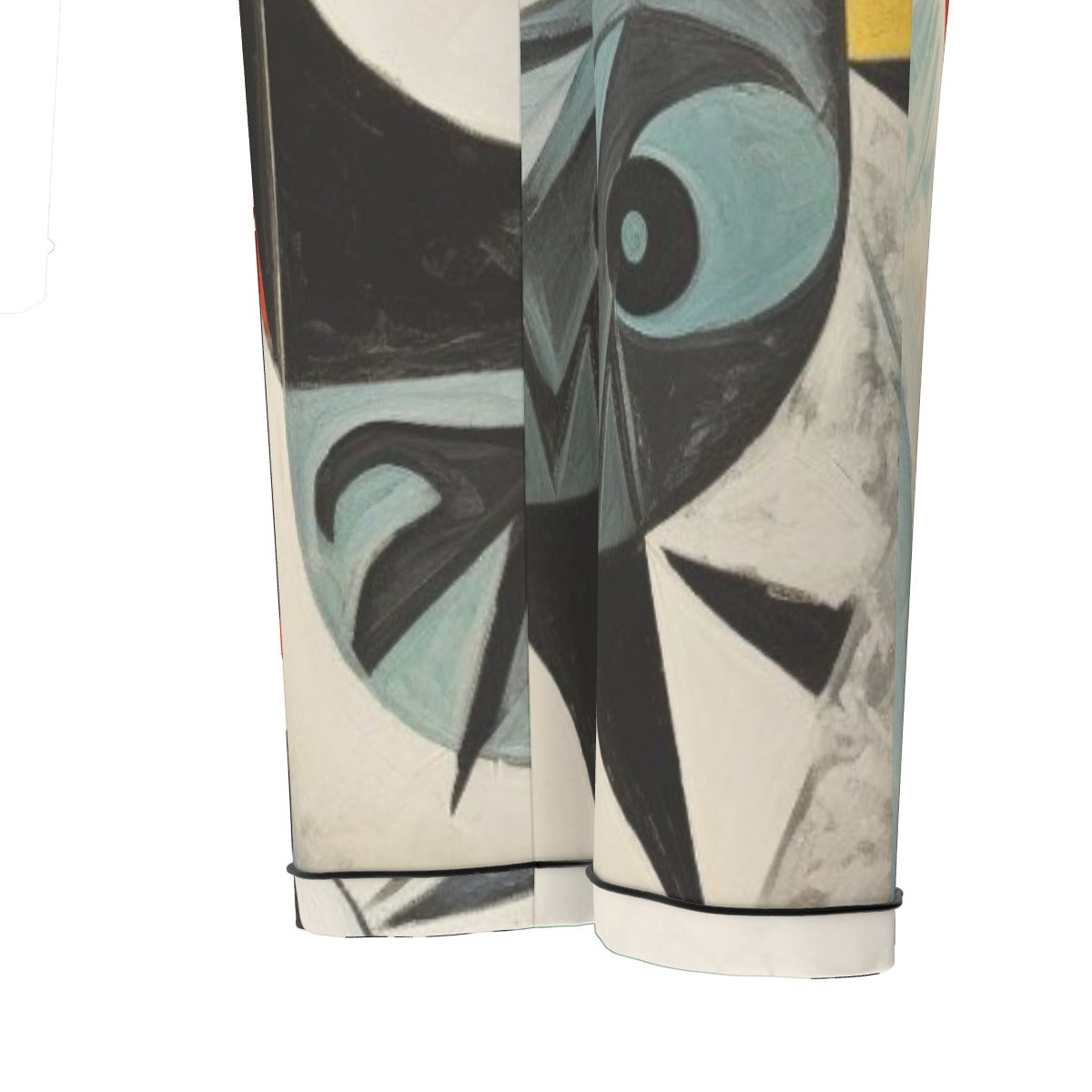 All-Over Print Women's Long Sleeve Pajama Set With Black Contrast Piping