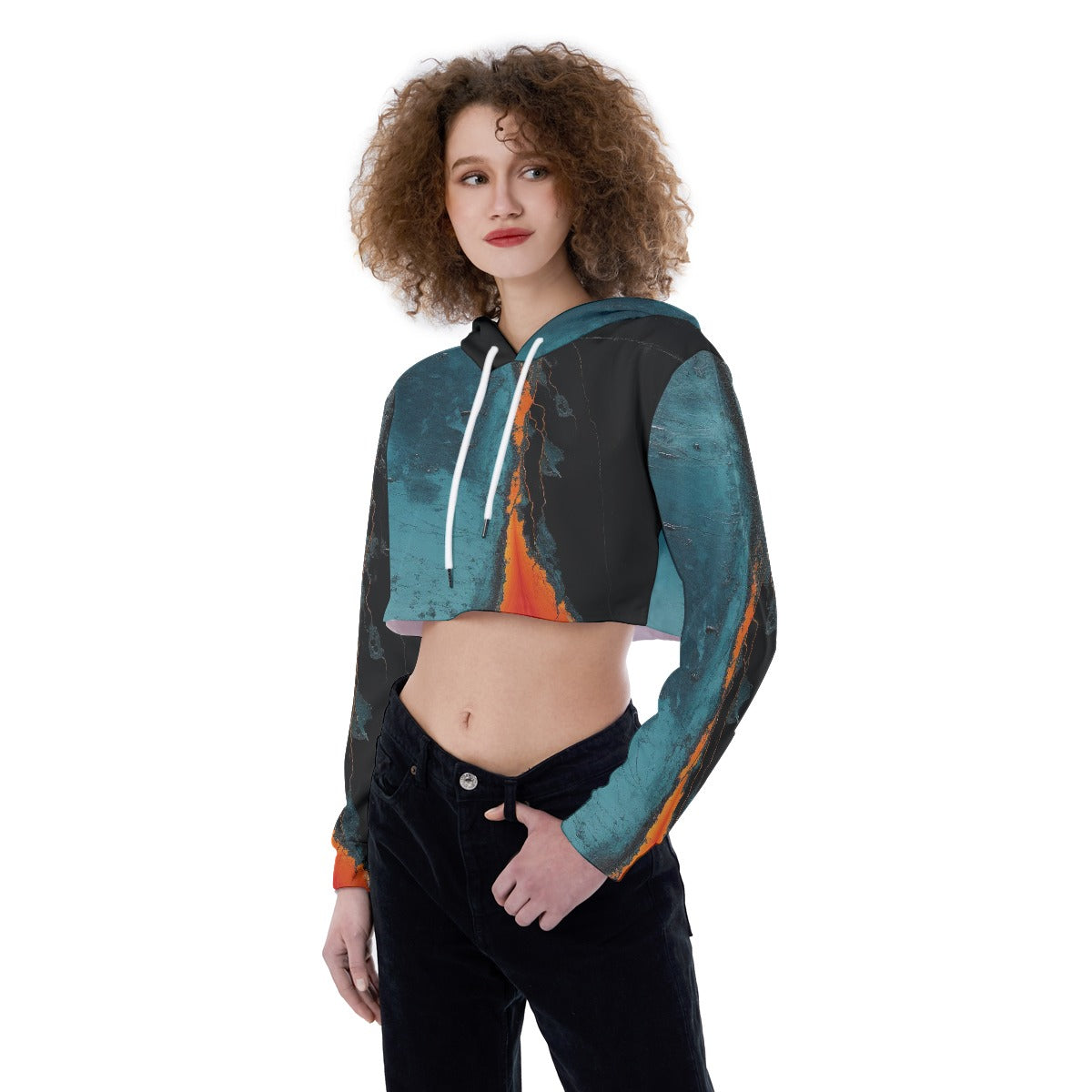 All-Over Print Women's Crop Top Hoodie