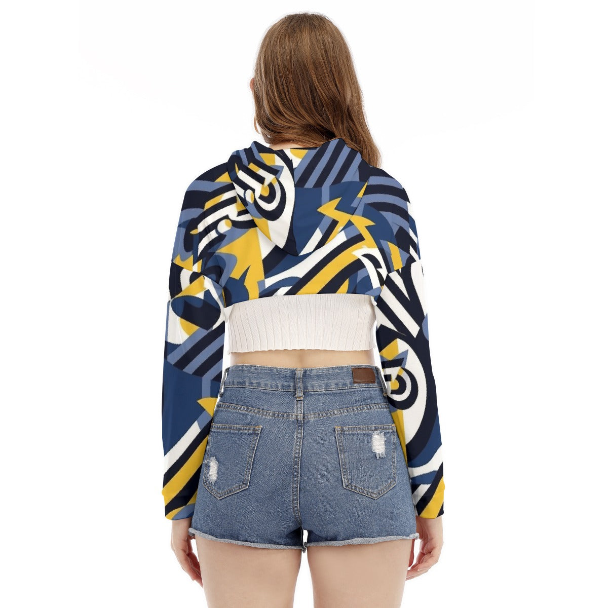 All-Over Print Women's Smock Short Hoodie With Long Sleeve