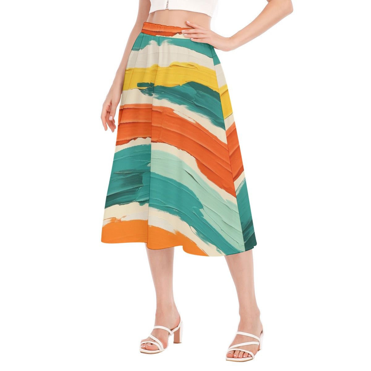 All-Over Print Women's Long Section Chiffon Skirt