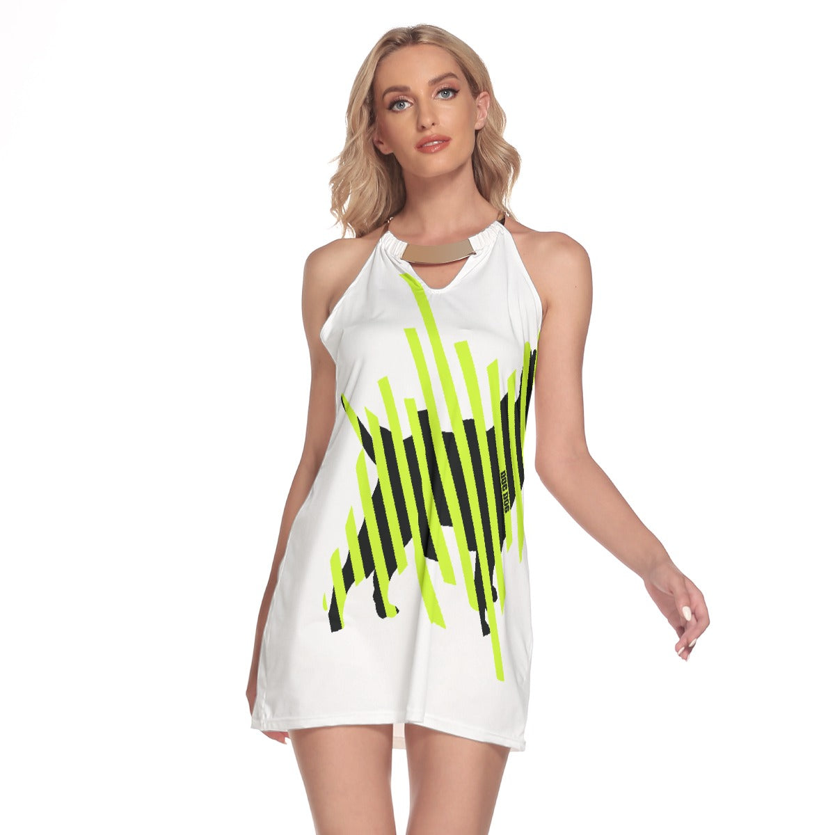 All-Over Print Women's Round Neck Above Knee Dress