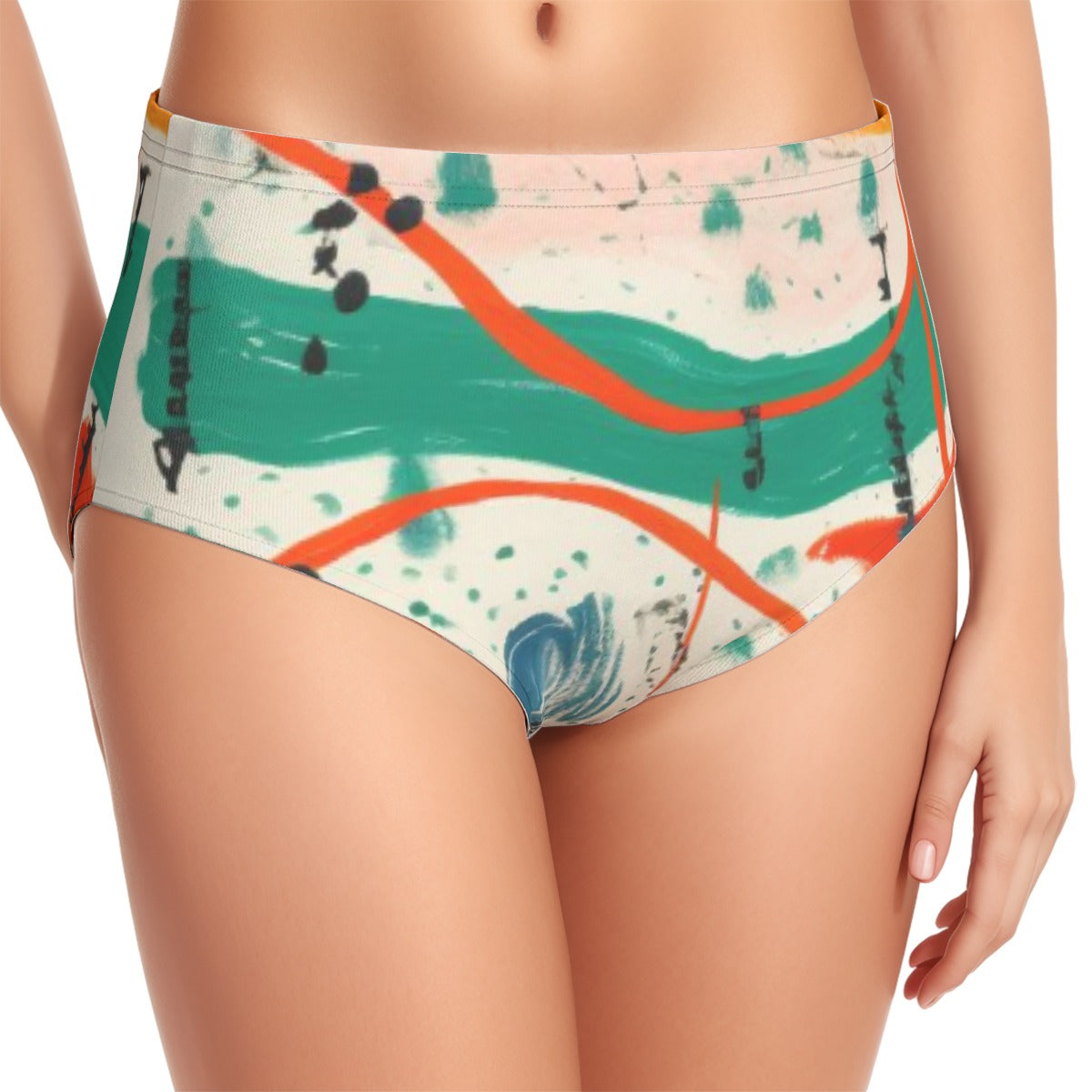 All-Over Print Women's Swimsuit Set With Halter