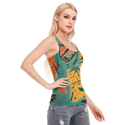 All-Over Print Women's Racer Vest | 190GSM Cotton