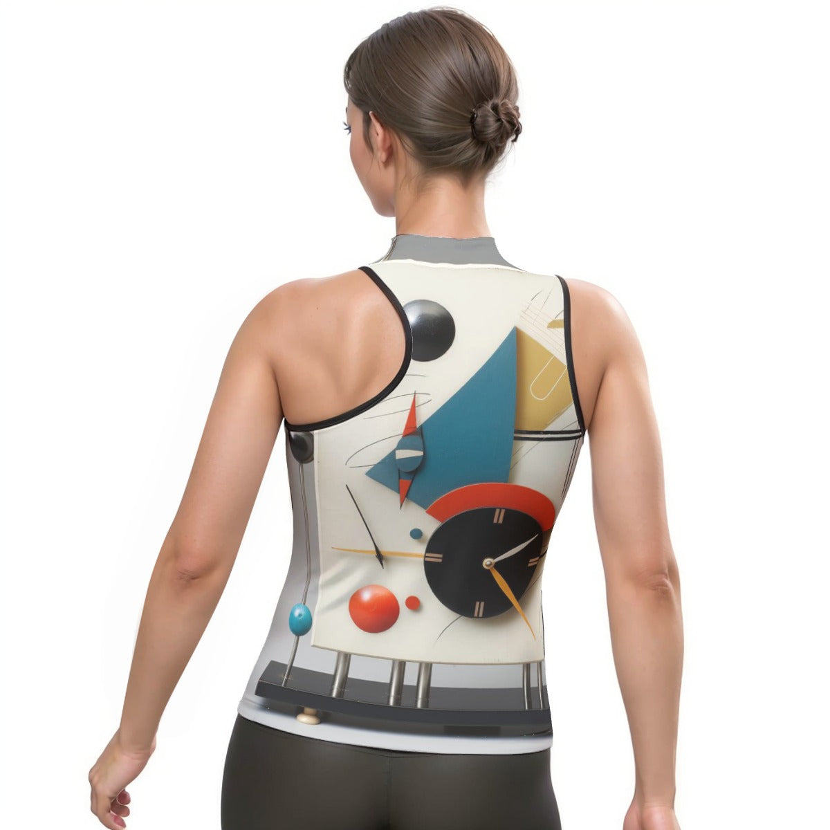 All-Over Print Women's Halter Sleeveless Asymmetrical Tank Top