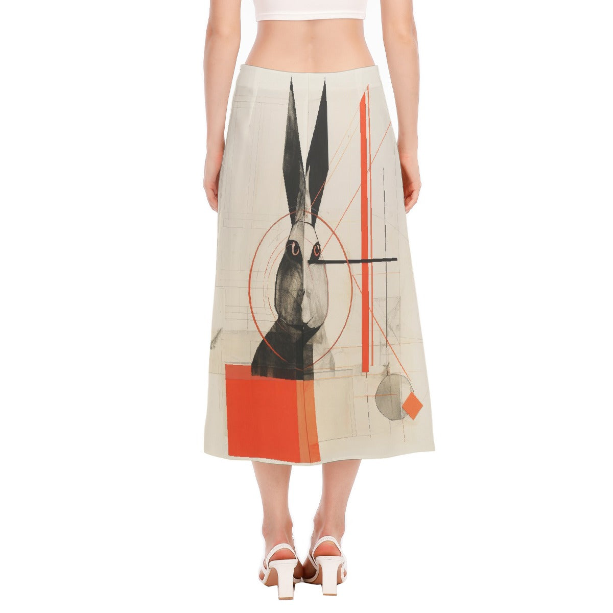 All-Over Print Women's High Slit Long Skirt