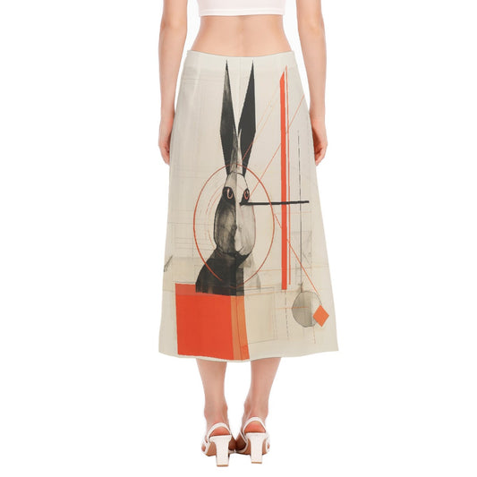 All-Over Print Women's High Slit Long Skirt