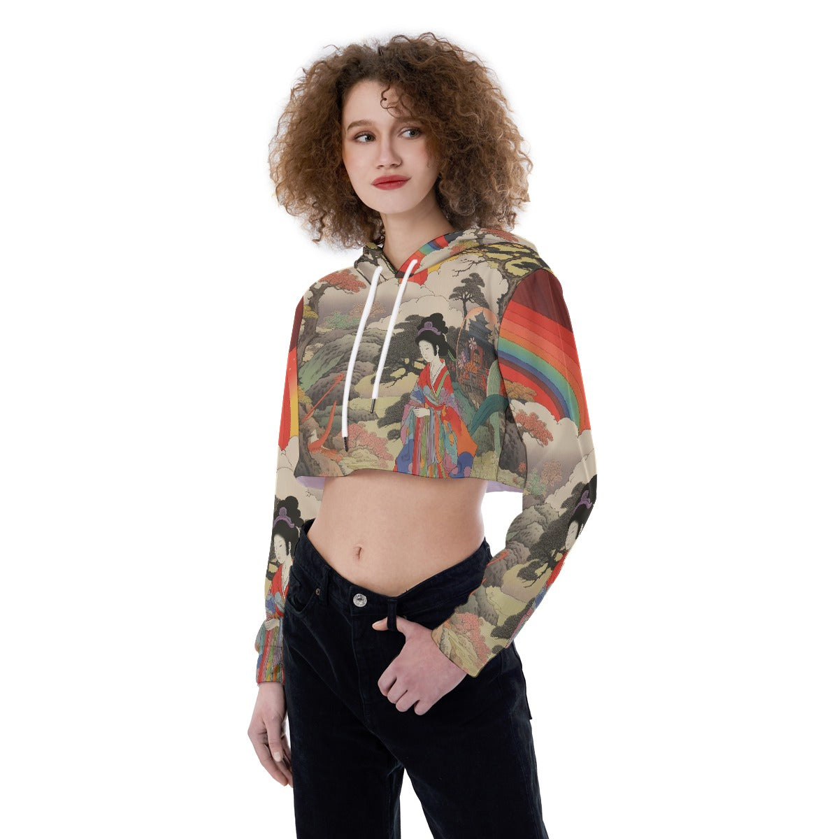 All-Over Print Women's Crop Top Hoodie