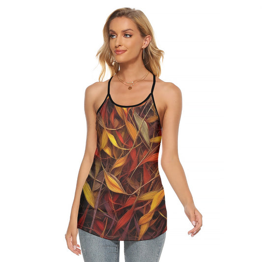 All-Over Print Women's Criss-Cross Open Back Tank Top