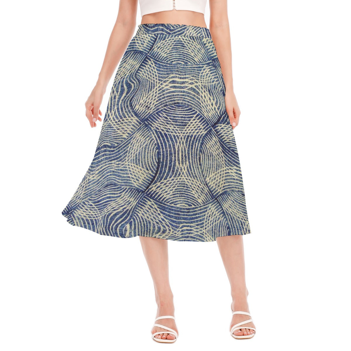 All-Over Print Women's Long Section Chiffon Skirt