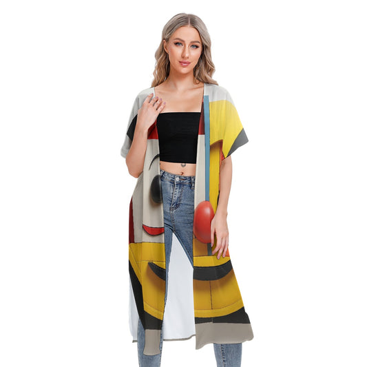 All-Over Print Women's Short Sleeve Cardigan