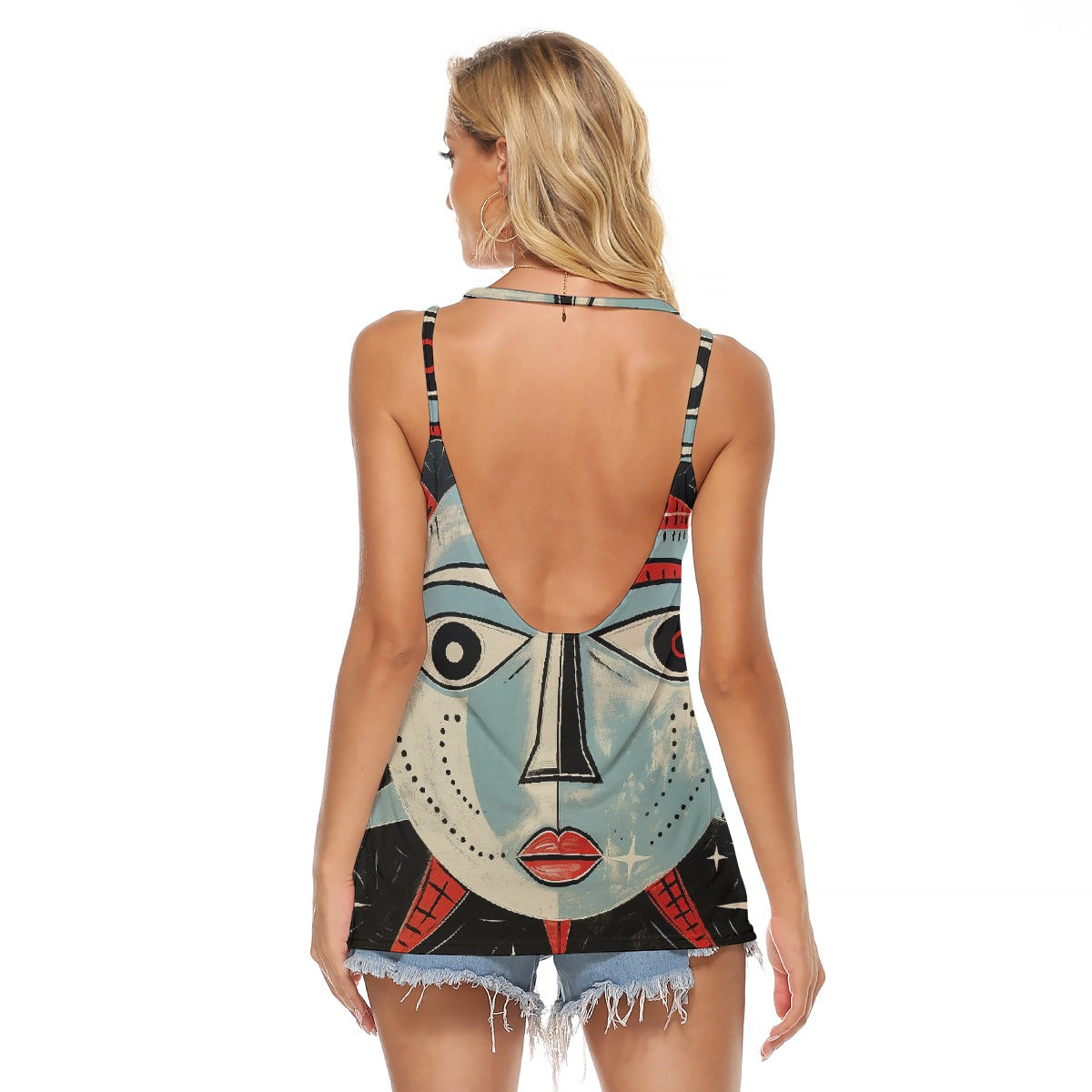 All-Over Print Women's Halter Top With Backless