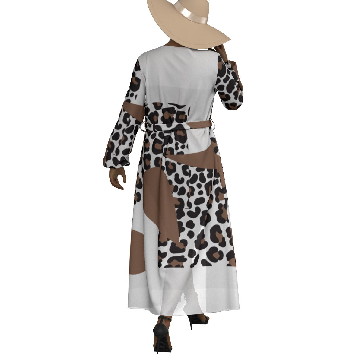 All-Over Print Women's Lace-up Chiffon Robe