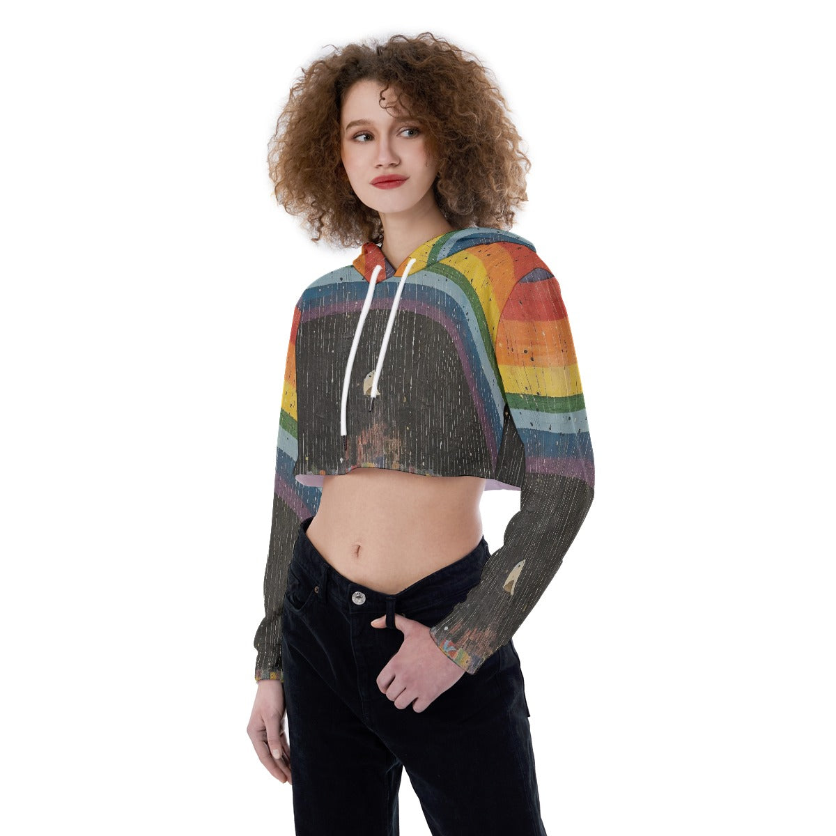 All-Over Print Women's Crop Top Hoodie