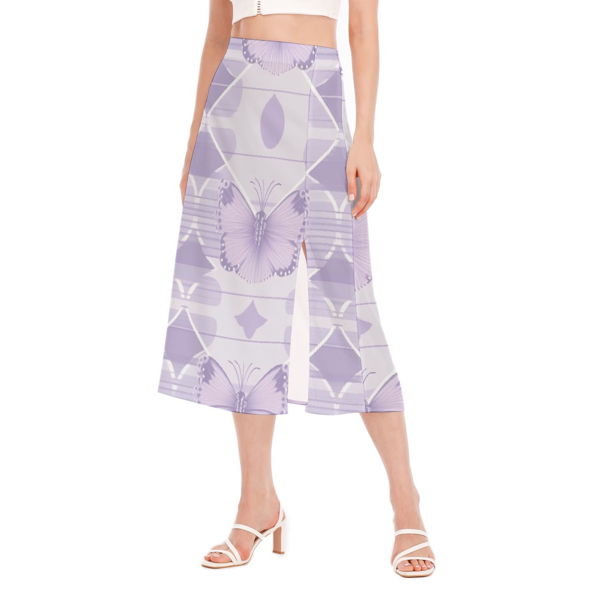 All-Over Print Women's High Slit Long Skirt