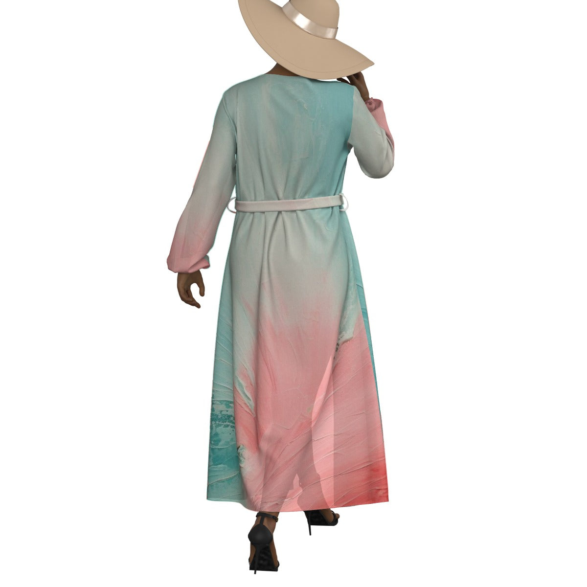 All-Over Print Women's Lace-up Chiffon Robe