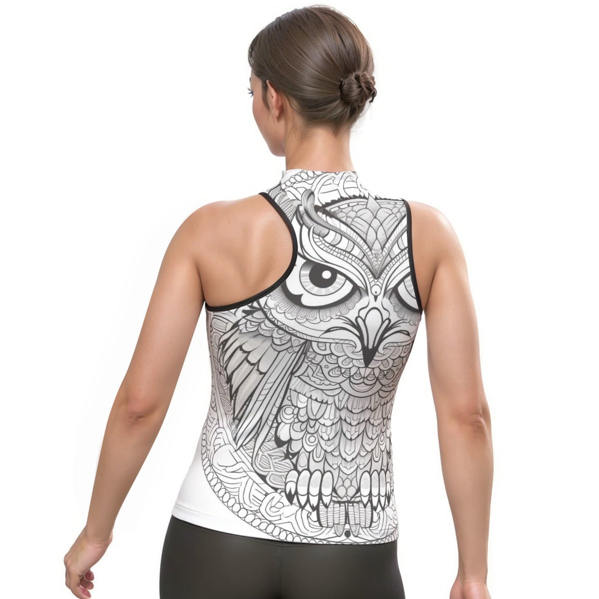 All-Over Print Women's Halter Sleeveless Asymmetrical Tank Top