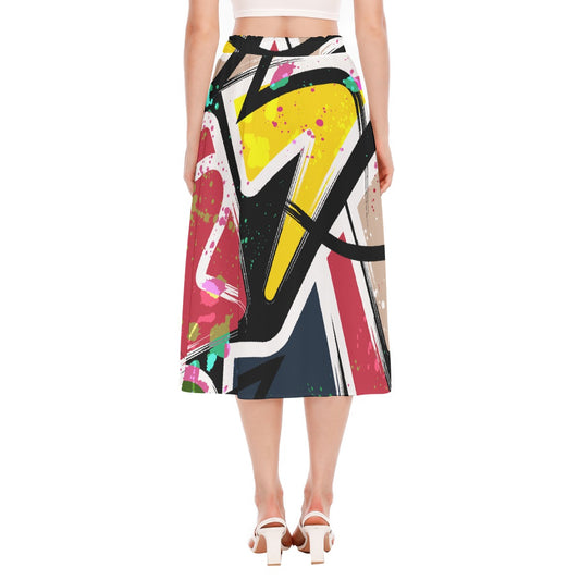 All-Over Print Women's Long Section Chiffon Skirt