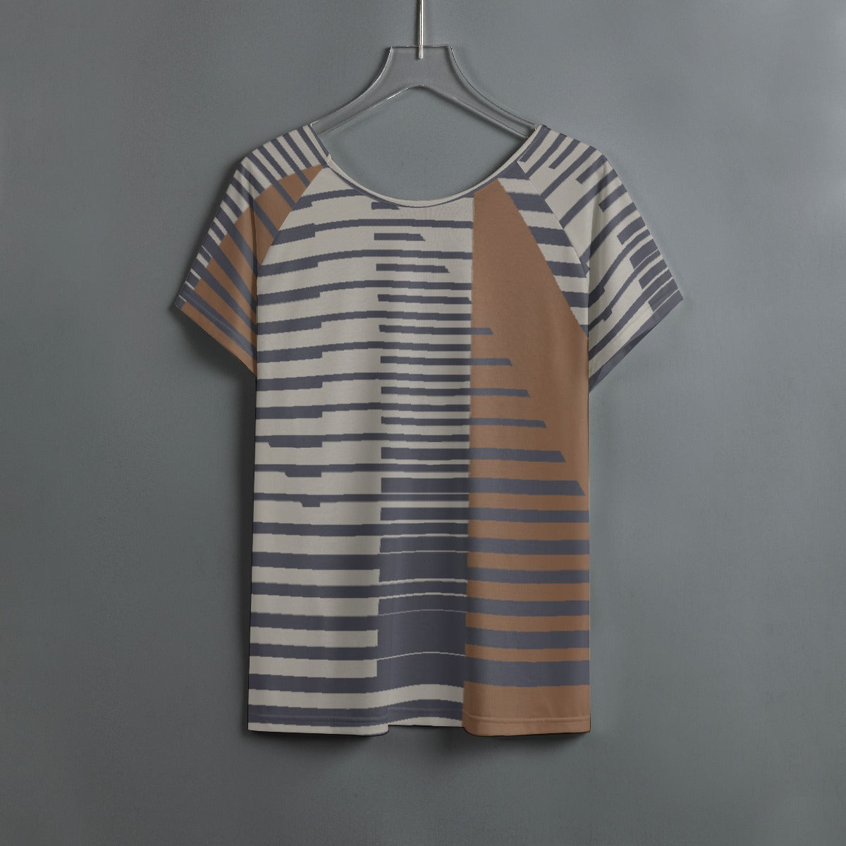 All-Over Print Women's Round Neck T-shirt With Raglan Sleeve