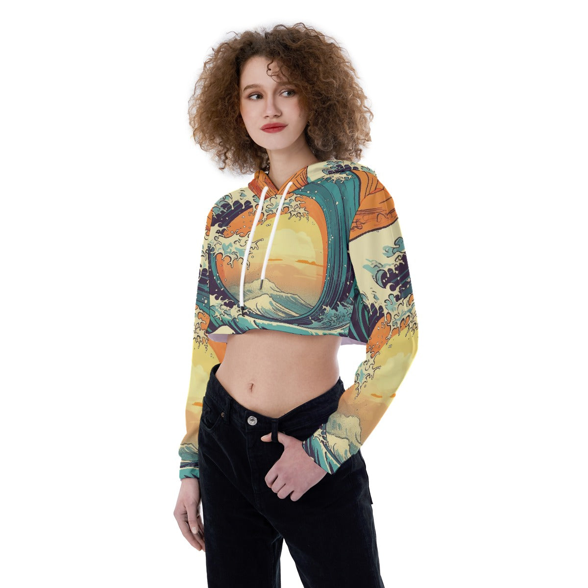 All-Over Print Women's Crop Top Hoodie
