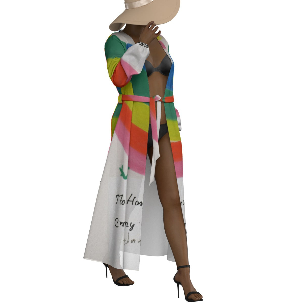 All-Over Print Women's Lace-up Chiffon Robe