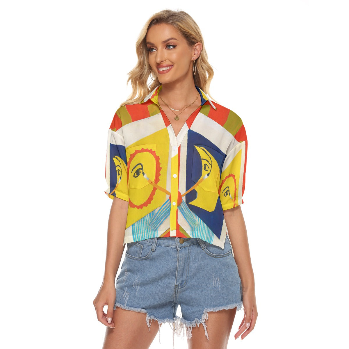 All-Over Print Women's V-neck Shirts