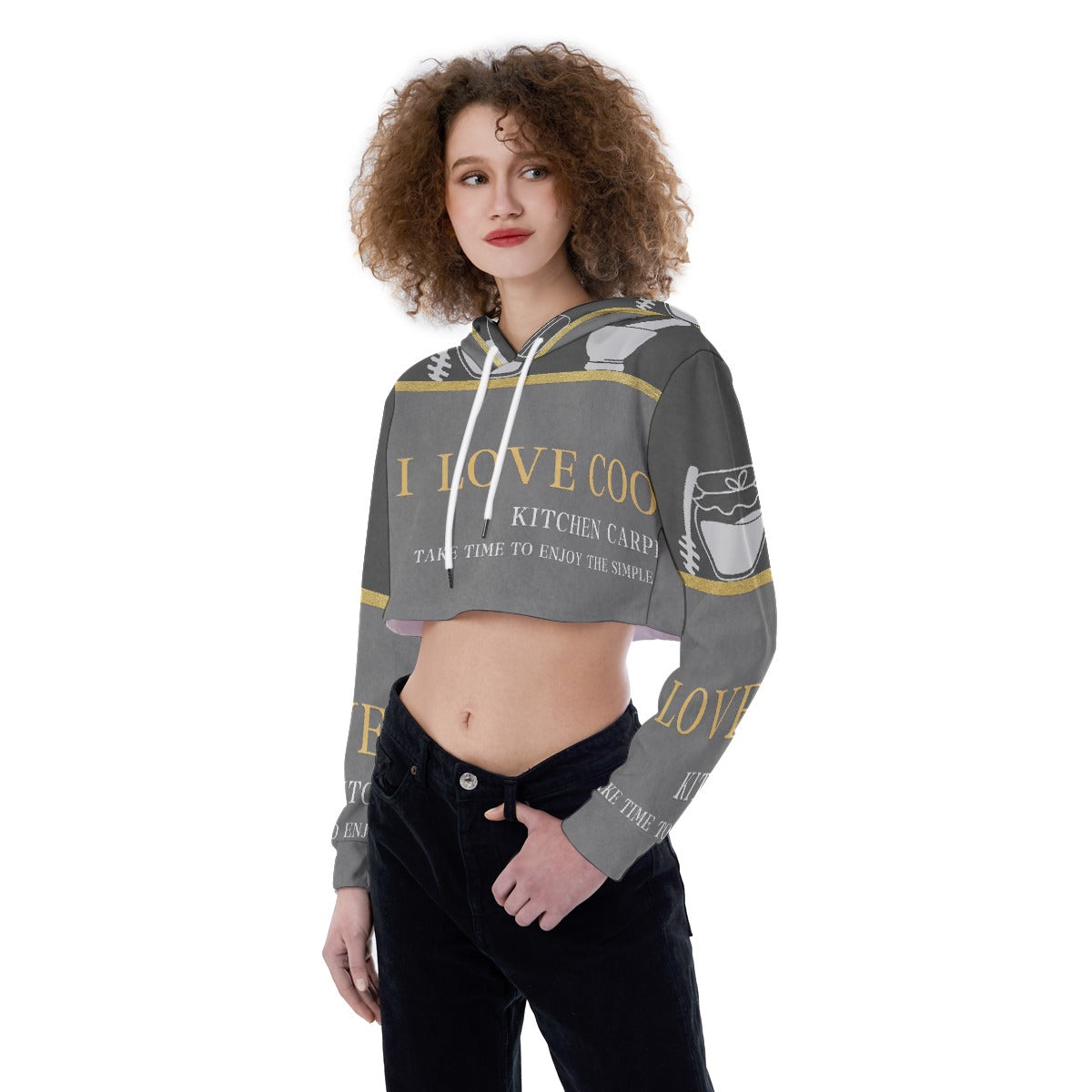 All-Over Print Women's Crop Top Hoodie