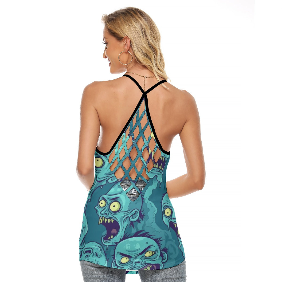 All-Over Print Women's Criss-Cross Open Back Tank Top