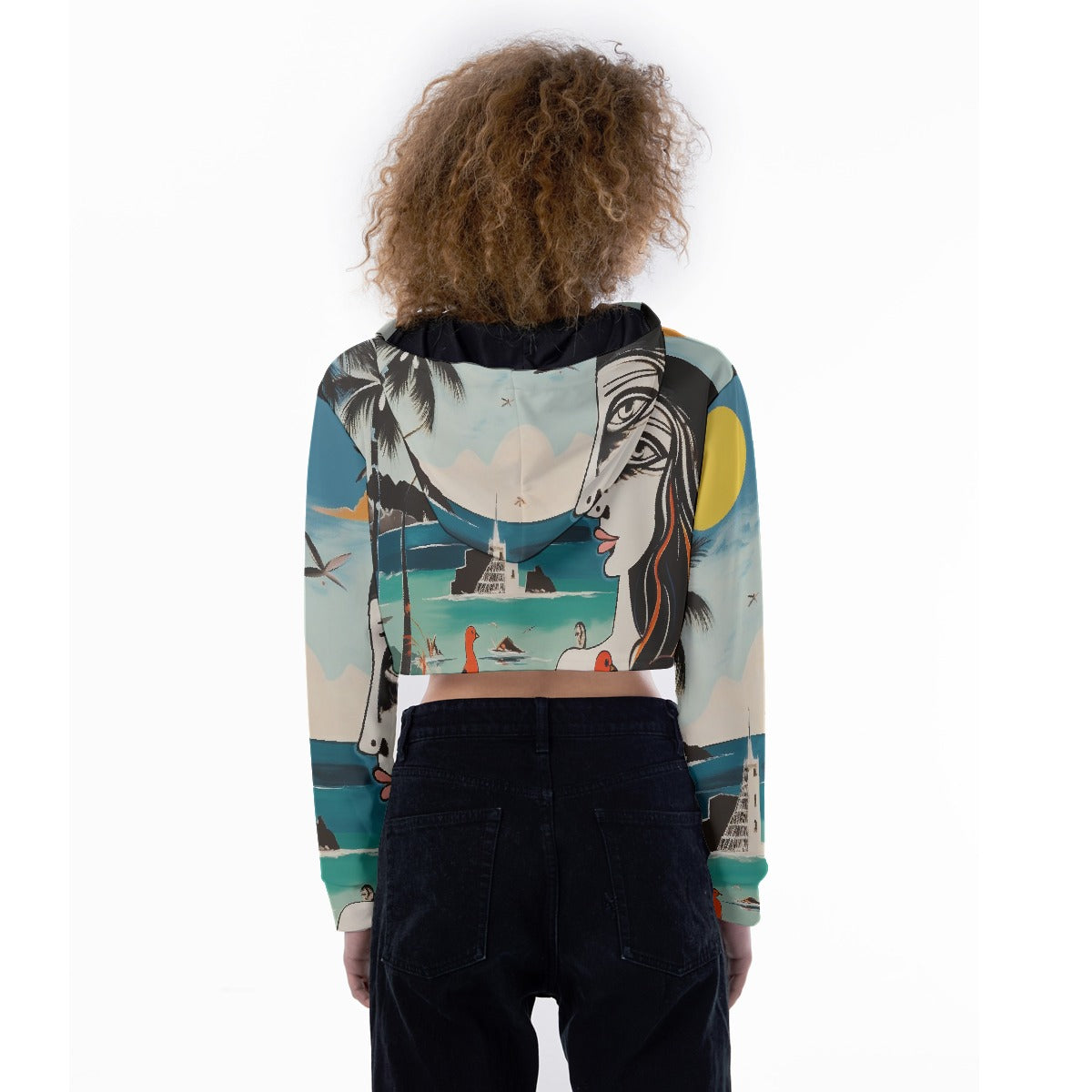 All-Over Print Women's Crop Top Hoodie