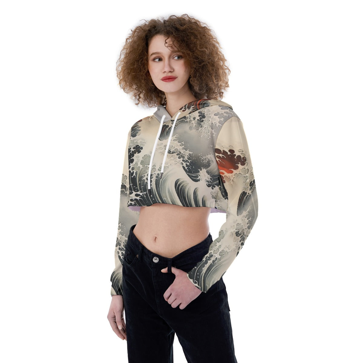 All-Over Print Women's Crop Top Hoodie