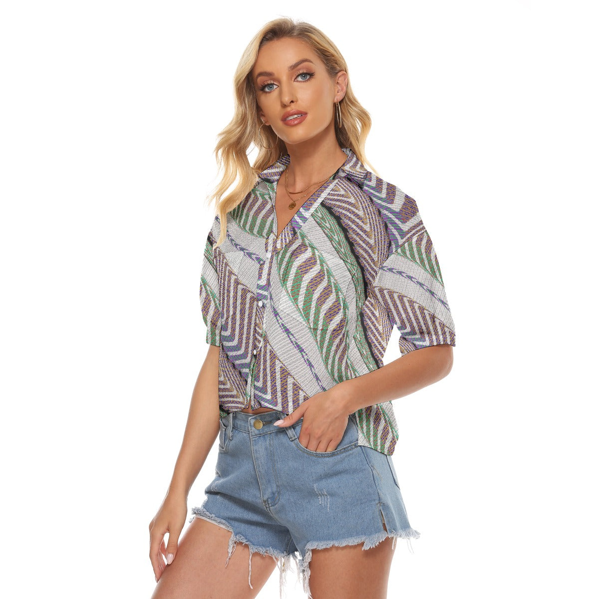 All-Over Print Women's V-neck Shirts