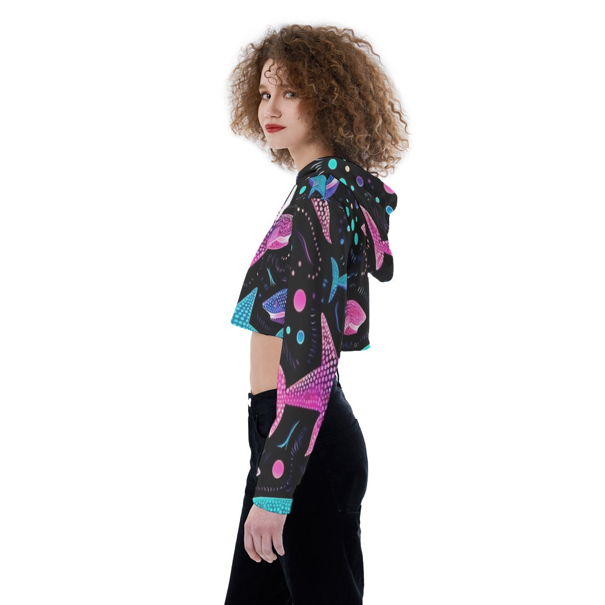 All-Over Print Women's Crop Top Hoodie