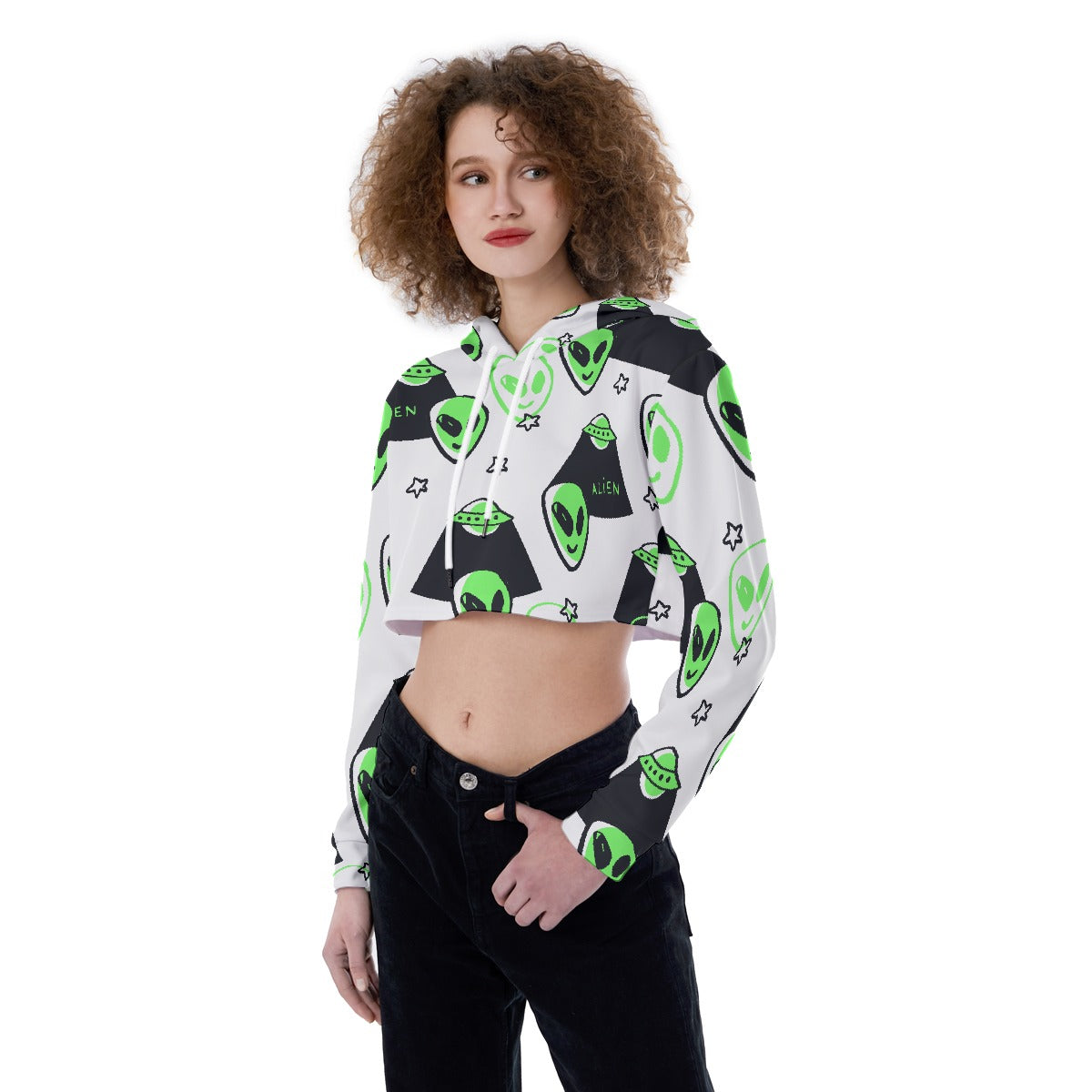 All-Over Print Women's Crop Top Hoodie