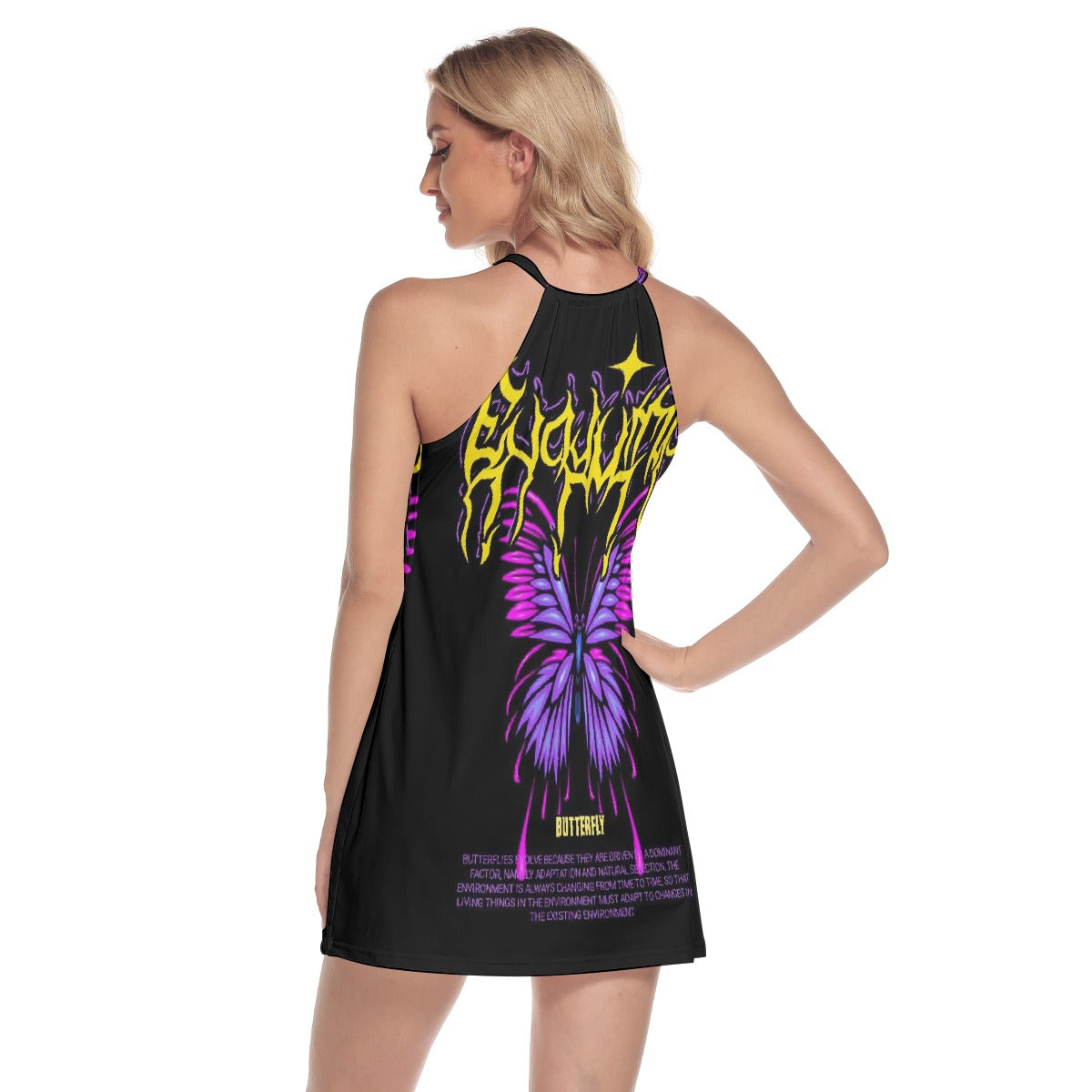 All-Over Print Women's Round Neck Above Knee Dress