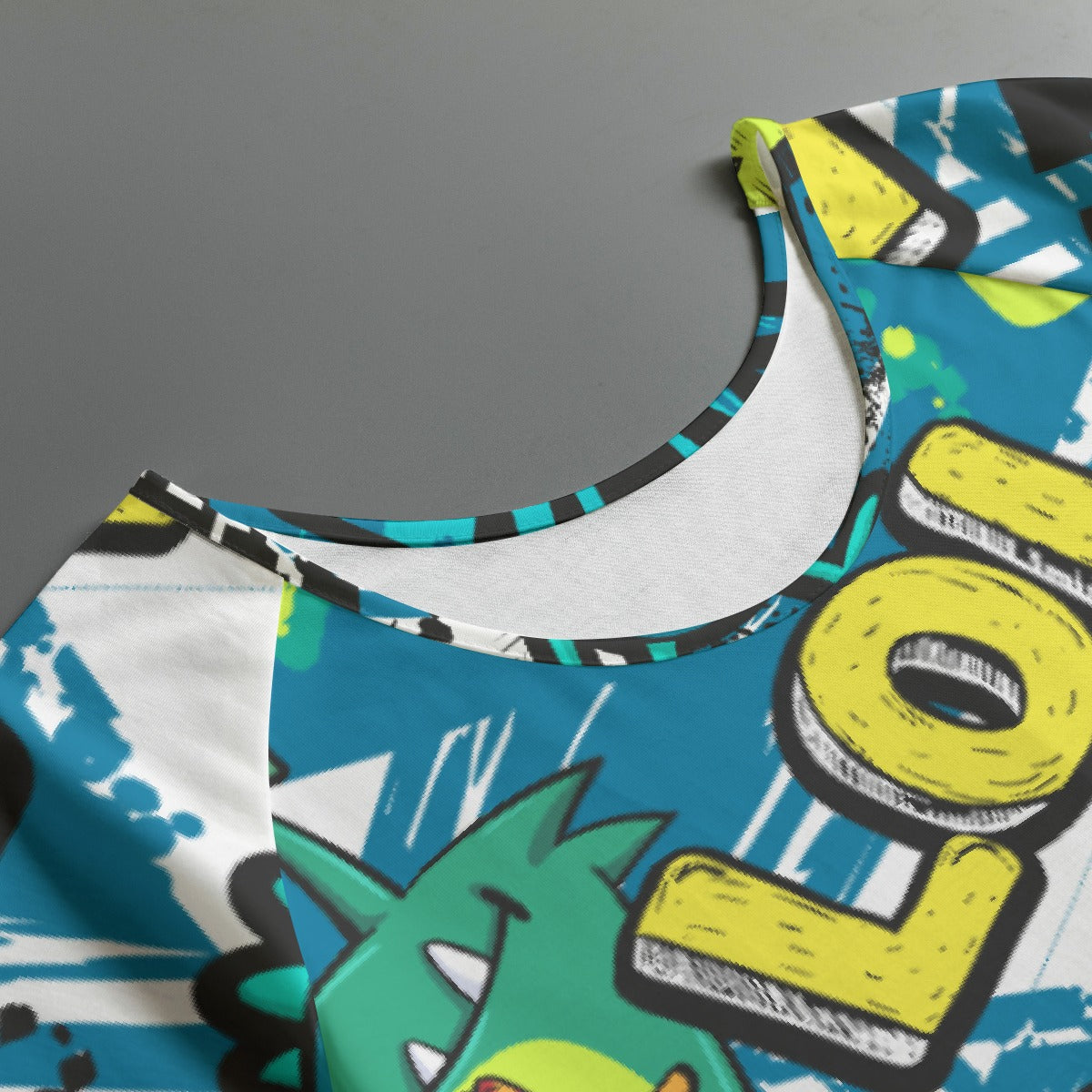 All-Over Print Women's Round Neck T-shirt With Raglan Sleeve