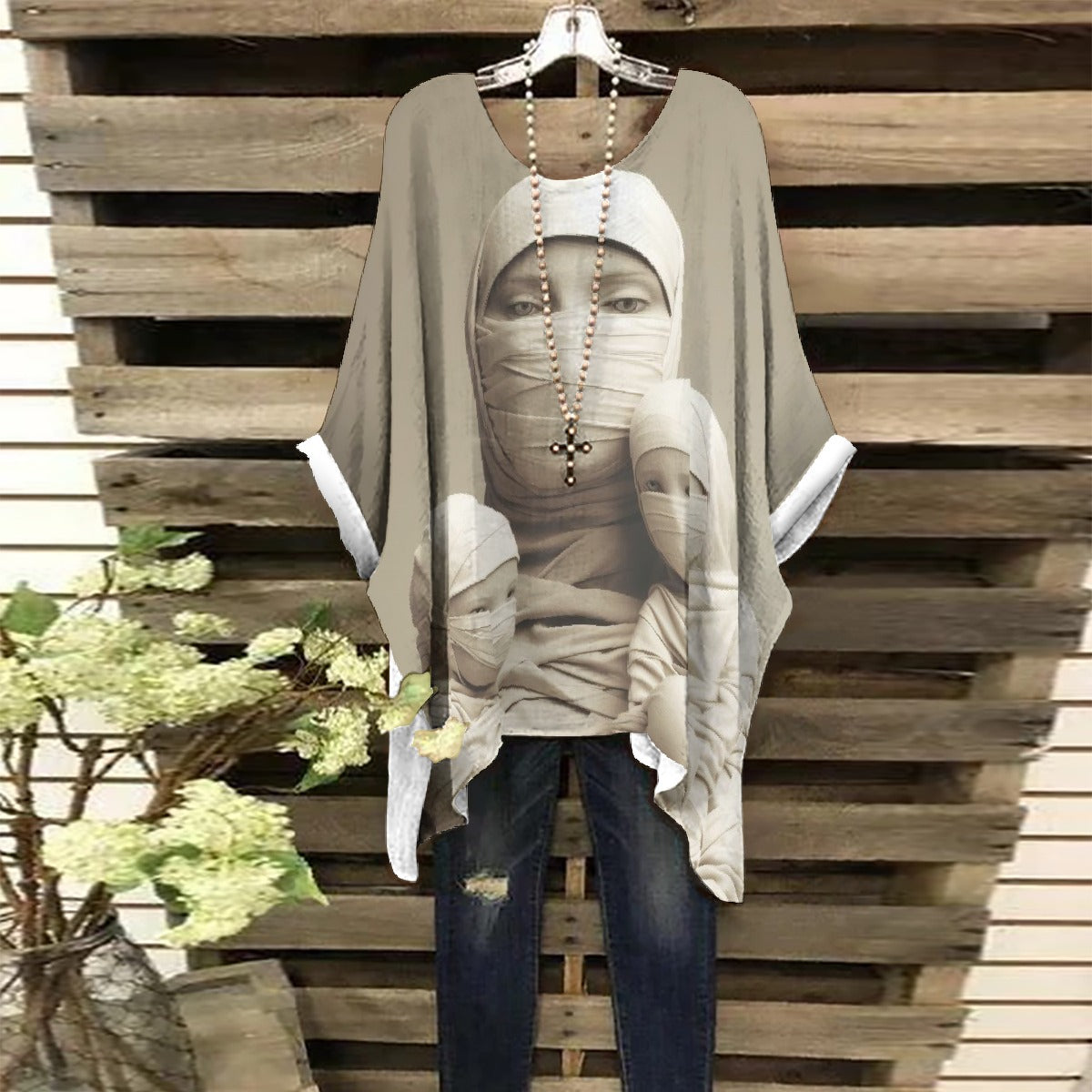 All-Over Print Women's Bat Sleeve Shirt