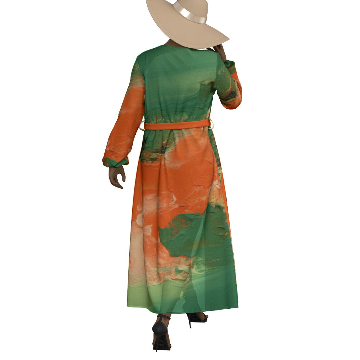 All-Over Print Women's Lace-up Chiffon Robe