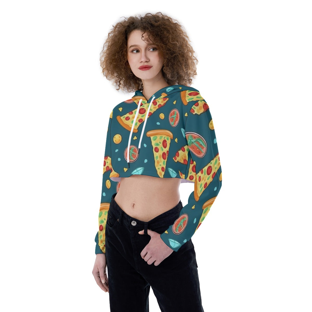 All-Over Print Women's Crop Top Hoodie
