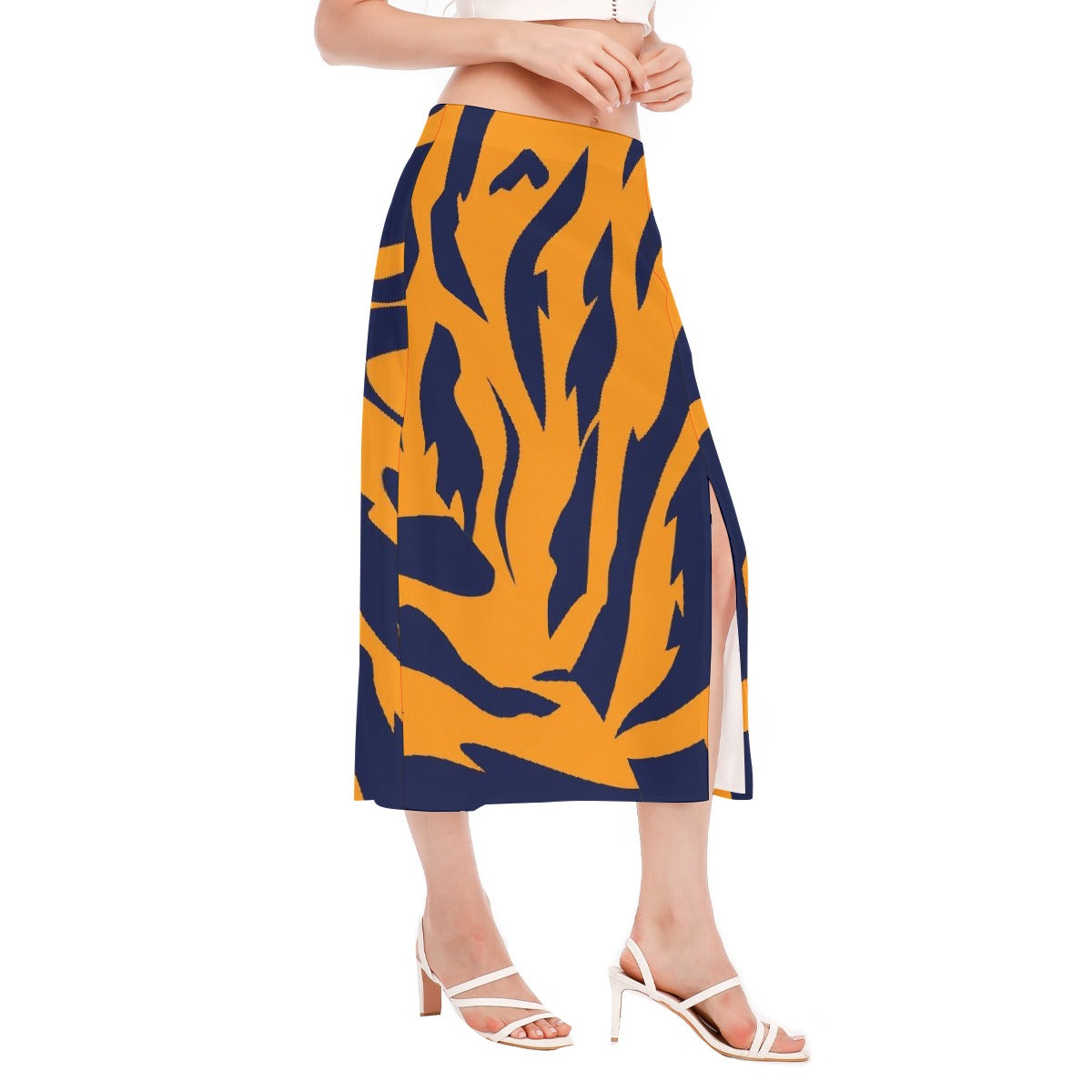 All-Over Print Women's High Slit Long Skirt