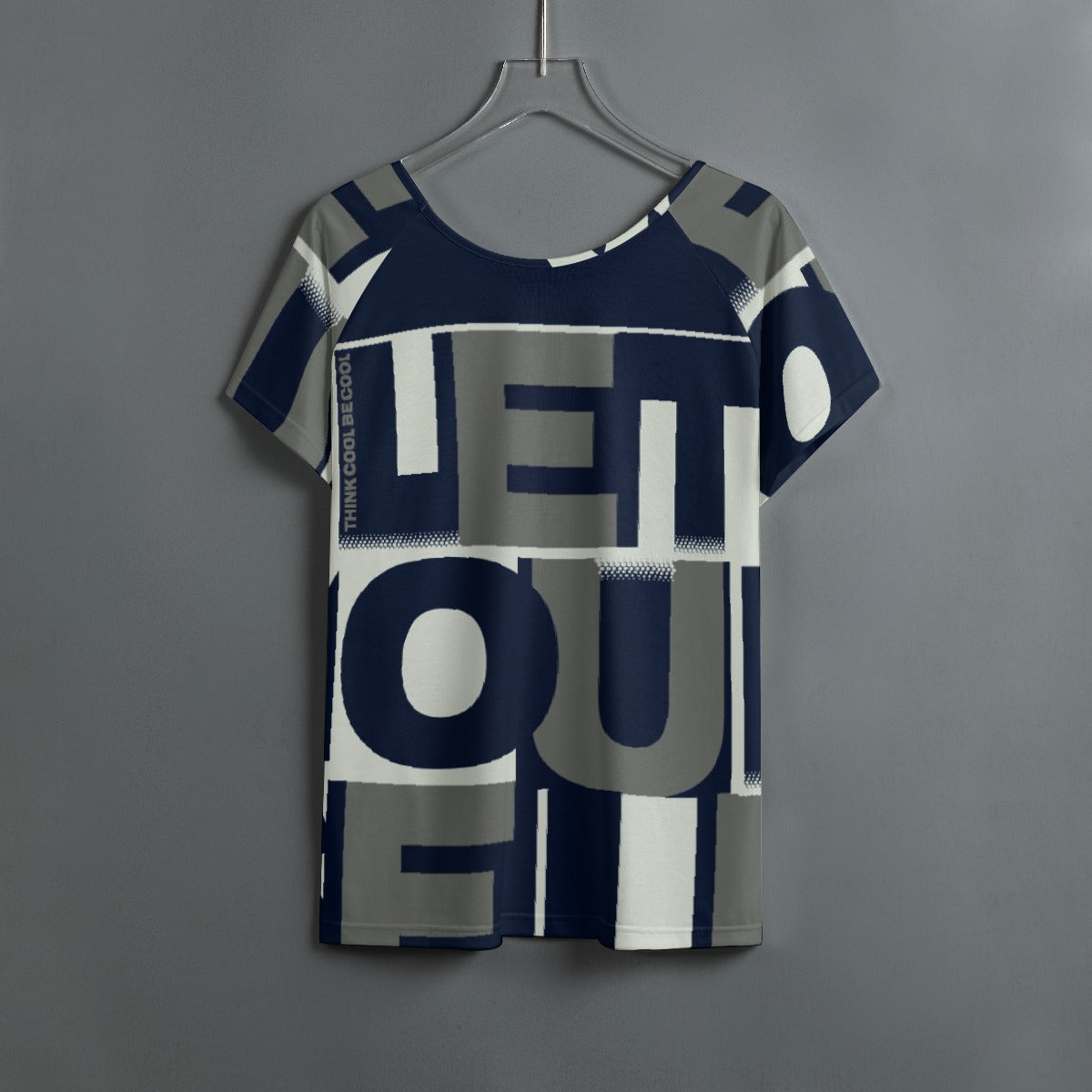 All-Over Print Women's Round Neck T-shirt With Raglan Sleeve