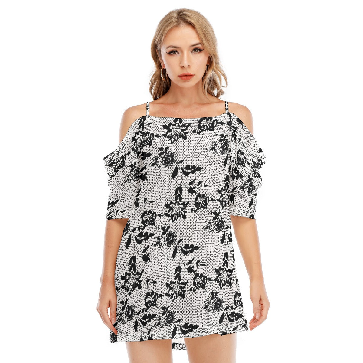 All-Over Print Women's Off-shoulder Cami Dress