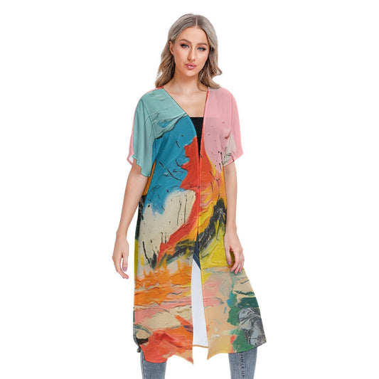 All-Over Print Women's Short Sleeve Cardigan