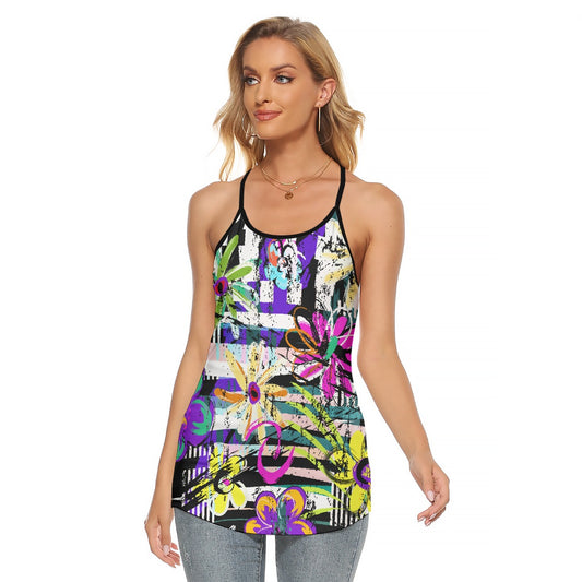 All-Over Print Women's Criss-Cross Open Back Tank Top
